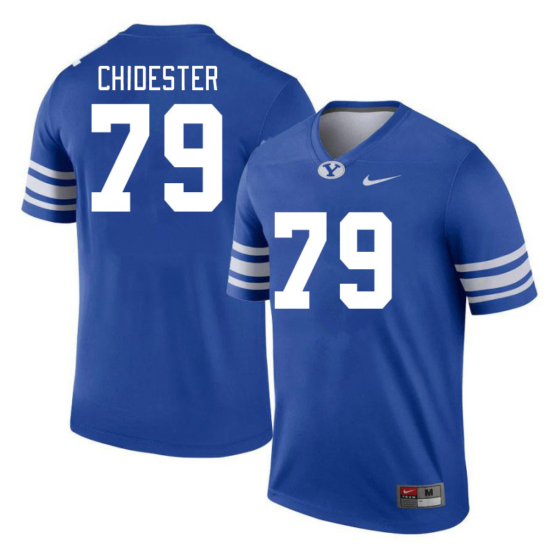 Men #79 Kaden Chidester BYU Cougars College Football Jerseys Stitched-Royal - Click Image to Close